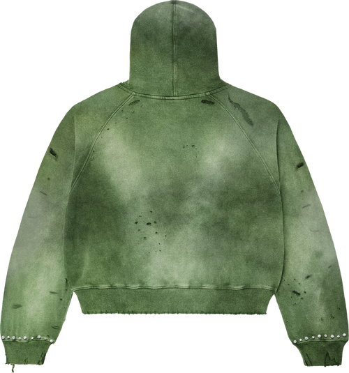 I Heart WAR  HOODIE Olive Green washed