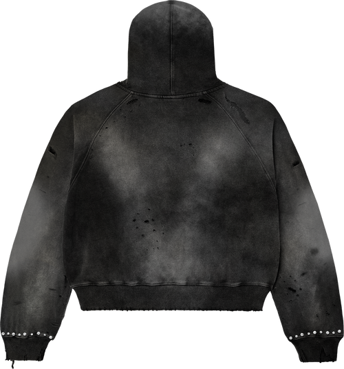 I Heart WAR  HOODIE Faded Black washed